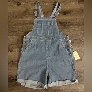 Universal Thread Blue Striped Denim Romper